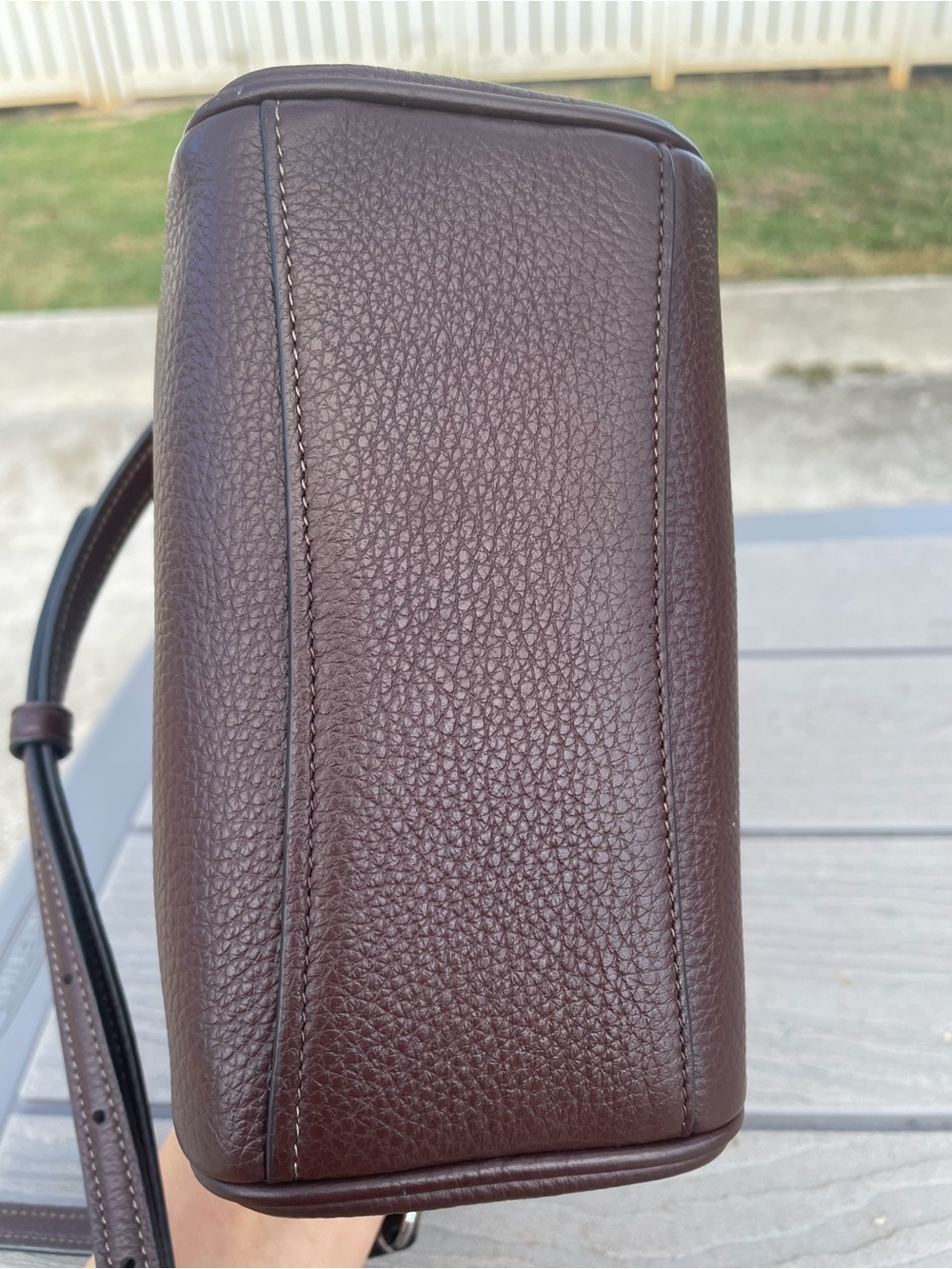 Coach Brown Pebbled Leather Mini Rowen with Silver Hardware - Picture 7 of 10